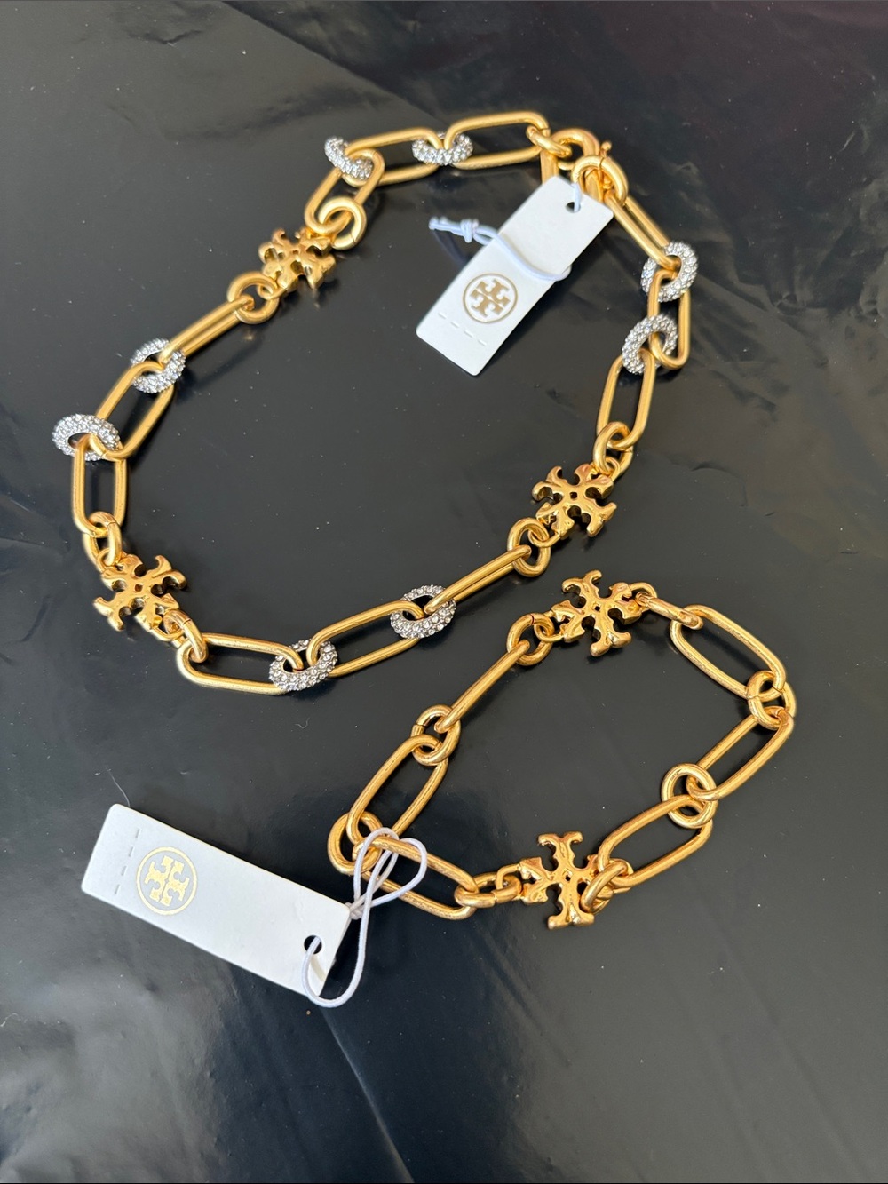 Tory Burch Roxanne Chain Short Necklace/Bracelet Set